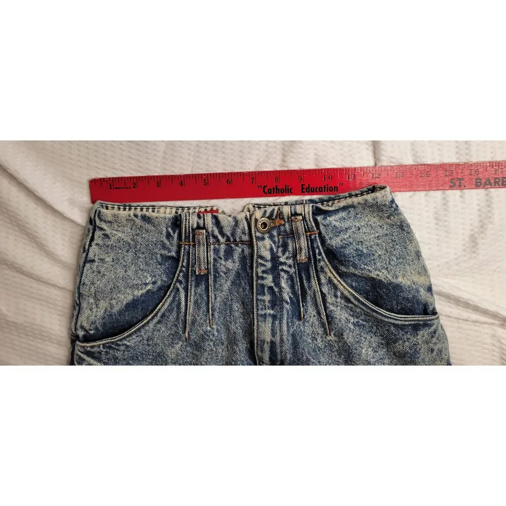 Retro Vintage boho 1970s denim acid wash jean skirt skirt size 3/4 - Picture 4 of 10